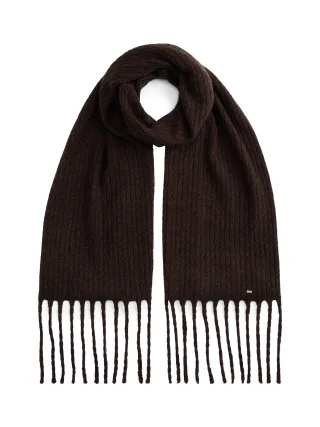 TH CABLE ENAMEL FLAG SCARF legacy brown melange - Gr. - OS