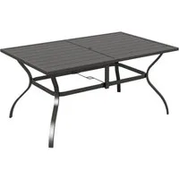 PHI VILLA Gartentisch (Outdoor Garten Esstisch Wetterfest, 1 outdoor esstische), Outdoor Terrasse Tisch für 6 Personen 152 * 97cm