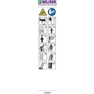 Munk Hinweis-Aufkleber für Schiebe- und Seilzugleiter über 3 m - 019156