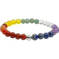 Steinfixx® Armband Perlenarmband aus Natursteinperlen 6 mm mit 925 Silberperle (1-tlg., 7 echte Edelsteine), AAA-Qualität