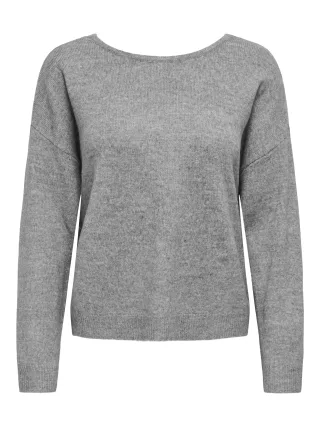 ONLY - ONLADELE LS LACE MIX O-NECK CC KNT light grey melange - Gr. - S