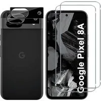 SmartUP Displayschutzglas 2X Schutzglas für Google Pixel 8A Panzerfolie Display Kamera Full 9H für Für Google Pixel 8A, kompletter Rundumschutz