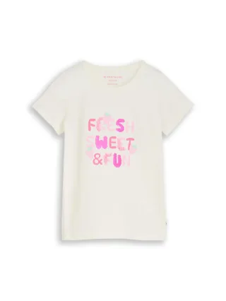tom tailor kids - T-Shirt mit Print wool white - Gr. - 122
