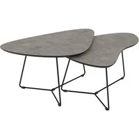 HELA Couchtisch PISA (Set, 2-St), 2er Set, Platten in Nierenform, gefräst, Schweizer Kante