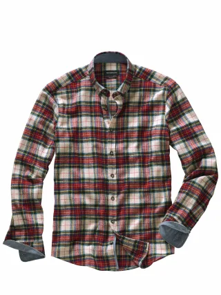 Mey & Edlich Herren Stewarts Flanellhemd Rot 100 % Baumwolle
