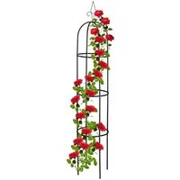 relaxdays Rankhilfe Schwarze Rankhilfe 200 cm