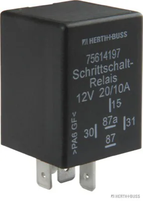 HERTH&BUSS Relais, Arbeitsstrom, 12 V, 20 A, 5 pins - 75614197