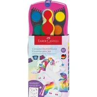 Faber-Castell Farbkasten Wasserfarbkasten Connector Einhorn Edition mit 12 Farben