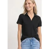 STREET ONE Poloshirt mit geschlitztem Rundhalsausschnitt