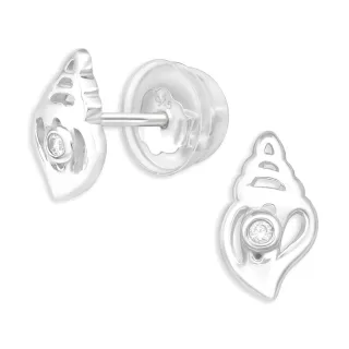 Muschel Kinder Ohrringe aus 925 Silber