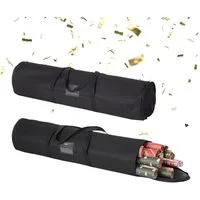 relaxdays Aufbewahrungsbox Geschenkpapier Aufbewahrung 2er Set, schwarz