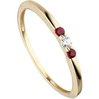 JOBO Fingerring Ring mit Rubin und Zirkonia, 333 Gold