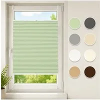 Sekey Plissee Plissee ohne Bohren Klemmfix verspannt für Fenster & Tür Lichtschutz, blickdicht, Klemmfix, Faltenstore Klemmfix Lichtschutz und Sichtschutz 60x100cm Grün