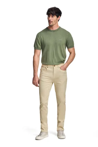 Hose Voss im Slim Fit beige mit fünf Taschen