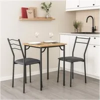 HTI-Living Essgruppe Essgruppe Thora 3-teilig Tischplatte Artisaneiche, (Set, 3-tlg., 1 Tisch, 2 Stühle)