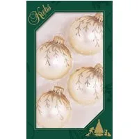 Krebs Glas Lauscha Weihnachtsbaumkugel Zweig, Weihnachtsdeko, Christbaumschmuck, Christbaumkugeln Glas (4 St), handdekoriert