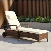 Melko Gartenliege Sonnenliege Gartenliege Polyrattan inkl. Kissen&Kopfstütze Saunaliege, Stück, Liege, Mehrfach verstellbar