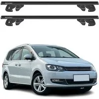 OMAC Dachträger Dachträger für VW Sharan II 2010-2023 Aluminium 90kg TÜV Schwarz 2tlg (2-St), Wasserbeständig,Abnehmbar,Multifunktional,Leichtgewichtig