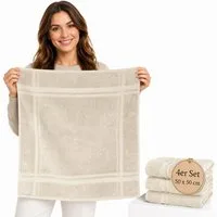 Lashuma Geschirrtuch - Premium, (Spar - Set, 4-tlg., 4er Frottee Küchenhandtücher 50x50 cm), aus 100% Baumwolle, extra saugstarkt und langlebig