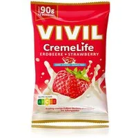 VIVIL Süßigkeit, Vivil Creme Life Erdbeer fruchtige Lutschbonbons zuckerfrei 90g