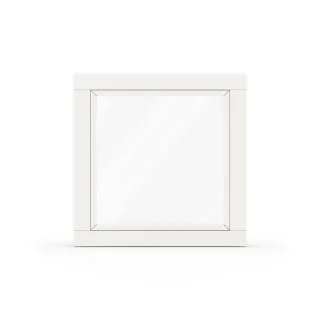 Holzfenster Weiß ähnlich RAL 9016, Classic IV 68, 510 x 510 mm, einteilig, festverglast, individuell konfigurieren