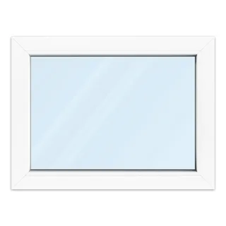 Kellerfenster 80x60 cm, Kunststoff aluplast IDEAL® 4000, Weiß, 800x600 mm, einteilig festverglast, 2-fach Verglasung, individuell konfigurieren