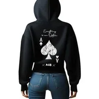 RMK Hoodie Damen Kapuzenpullover Pullover Loose Fit Oversize Pik karte