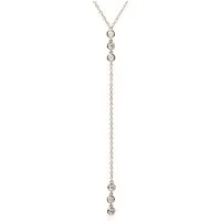 Unique Y-Kette aus rosevergoldetem 925er Silber mit Zirkonia Reihen SN0514