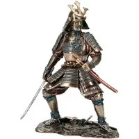 Figuren Shop GmbH Dekofigur Samurai Figur - Krieger in Rüstung mit zwei Schwertern - Deko