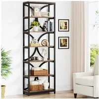 Tribesigns Bücherregal mit 6 Ebenen, 200 cm industrielles Aufbewahrungs Lagerregalen