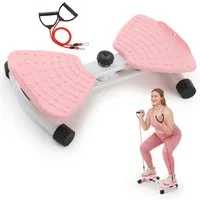 kehot Multitrainer Drehbarer Twister mit Zugbändern, Fitness-Twist-Board für Training, (Stabile Konstruktion mit 90° Rotation für Vielseitige Übungen, Große Rutschfeste Trittfläche 52×32 cm, bis 150 kg belastbar), Inklusive 2 Zugbändern & Anleitung –