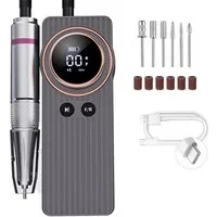 Tekoo Maniküre-Pediküre-Set Maniküre-Pediküre-Set 35000 U/min, Nagelfräser 50W Akku, Komplett-Set inkl. Zubehör, 35.000 U/min, 8 Std. Laufzeit, LCD, Low-Noise