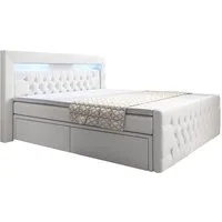 Luxusbetten24 Boxspringbett Sera, mit LED-Beleuchtung und Stauraum