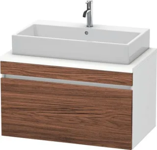 Duravit DuraStyle Konsolenwaschtischunterbau wandhängend Nussbaum dunkel & Weiß Matt 900x548x512 mm  DS531302118