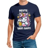 MoonWorks Print-Shirt Herren T-Shirt Alkohol Bier EinhornPartyshirt Feiern Fun-Shirt Spruch mit Print