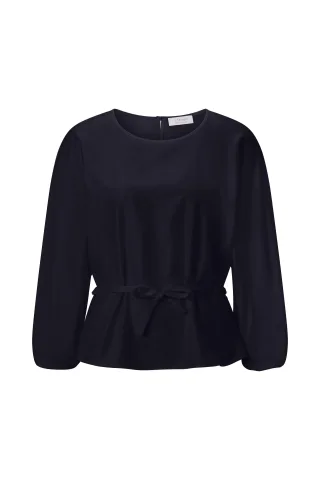 Rich & Royal - Balloon Cotton Blouse midnight blue - Gr. - 38