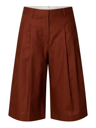 selected women - SLFVILKA HW BERMUDA SHORTS Cherry Mahogany - Gr. - 34