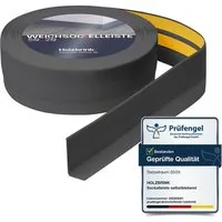 HOLZBRINK Sockelleiste PVC Weichsockelleiste selbstklebend 50x20mm Dunkelgrau, L: 500 cm, 5m Rolle, Küchenabschlussleiste Arbeitsplatte, Fensterleiste, Fensterabdichtung