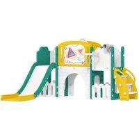 AIYAPLAY Rutsche 7 in 1 Indoor und Outdoor Babyrutsche, (Spielplatz, 1-tlg., Kinderrutsche), für Kleinkinder 1-3 Jahre, Gelb