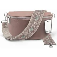 ARTVALL Umhängetasche Echtleder Handtasche Brusttasche Crossbody Rosé (Tasche inkl. Taschenband), Leder Bauchtasche klein breiter Schulterriemen abnehmbarer Taschengurt