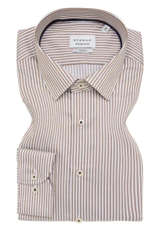 ETERNA - Hemd Twill Langarm beige - Gr. - 40/Langarm - 67cm