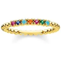 THOMAS SABO Fingerring Kugeln mit Steinen, mit Glas-Keramik Stein, Korund, Zirkonia (synth)
