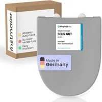 instmaier WC-Sitz Alma, Made in Germany, bakterienabweisendes Duroplast, bis 250kg, Manhattan-Grau, mit Absenkautomatik, zur Reinigung abnehmbar