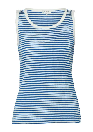 s.Oliver - T-Shirt blau/weiß - Gr. - 36