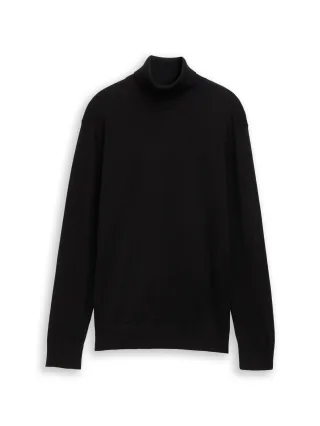 Denim Tom Tailor - Rollkragenpullover aus Baumwolle black - Gr. - XXL