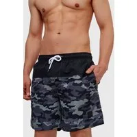 Indicode Badeshorts Herren Pruitt Schwimmshorts Männer elastischer Bund mit Kordelzug, Color-Block-Optik