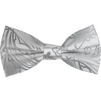 Paul Malone Fliege Herren Schleife modern elegant paisley uni Hochzeit Fliege-V3 (mit Karton), silber