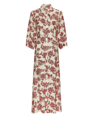 msch copenhagen - MSCHVildana 3 4 Shirt Dress AOP Rhubarb Flower - Gr. - S