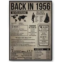 Tigerlino Poster Geschenk Männer Frauen, Geburtstag Rückblick Zeitreise Geschenkidee, 70. Geburtstag Jahrgang 1956, Bild