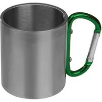 Macma Tasse Doppelwandige Tasse aus Edelstahl mit Karabinerhaken / Farbe: silber-g